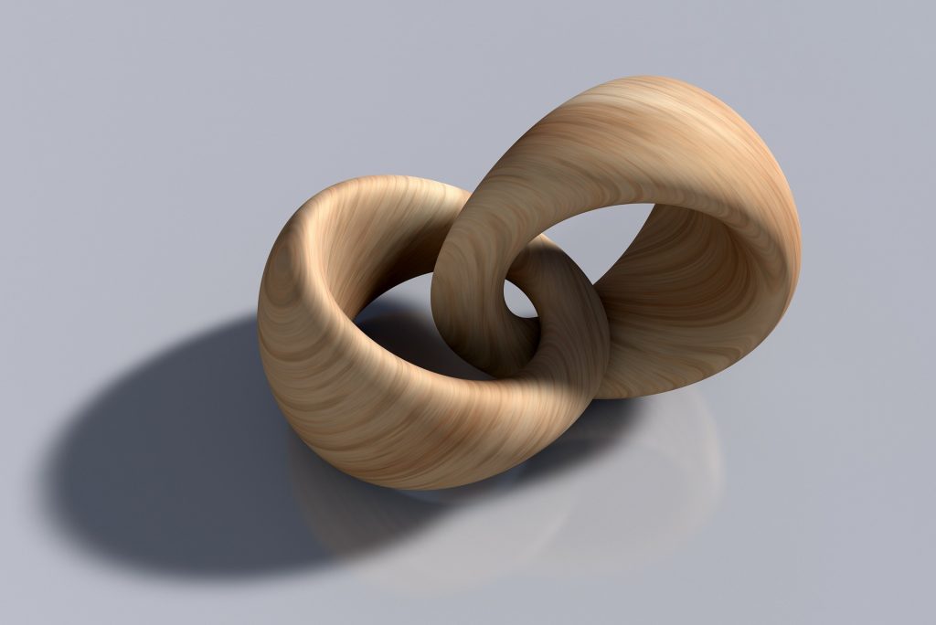 two wooden hoops, linked to each other; API call center